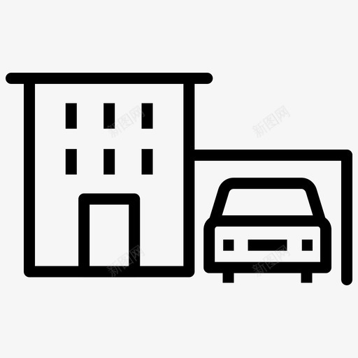 房屋建筑物停车场图标svg_新图网 https://ixintu.com 停车场 别墅 建筑物 房地产 房屋 车库