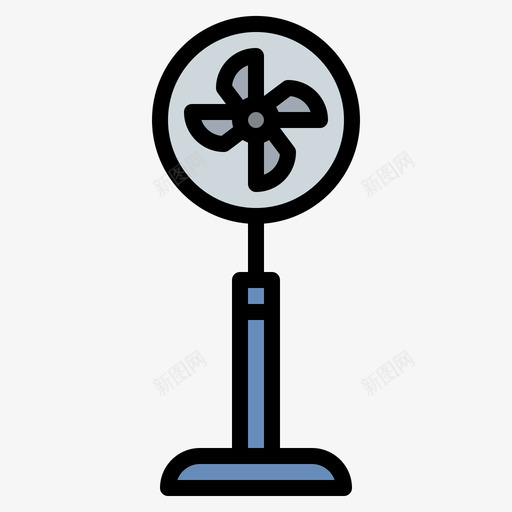 风扇家用电器21线颜色图标svg_新图网 https://ixintu.com 家用电器 颜色 风扇
