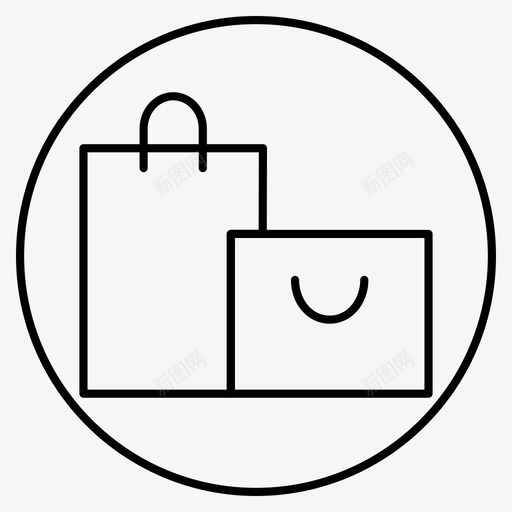 购物购物袋时尚图标svg_新图网 https://ixintu.com 手袋 时尚 线圈 购物 购物袋