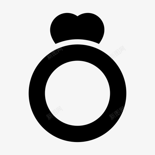 心环订婚珠宝图标svg_新图网 https://ixintu.com 婚姻 心环 时尚和布料线雕文 珠宝 订婚
