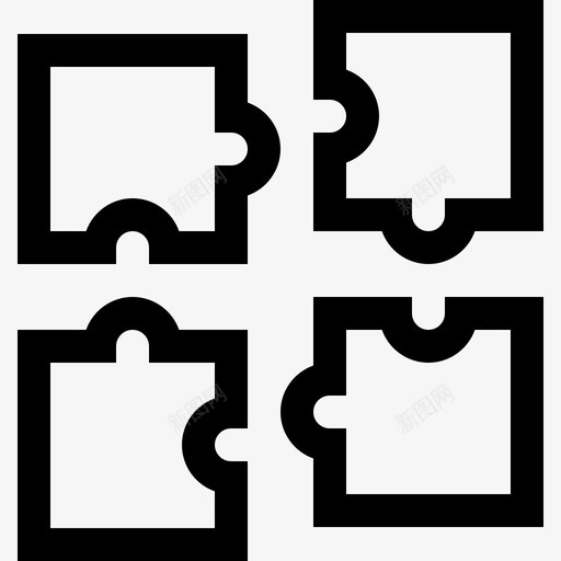 拼图就业20线性图标svg_新图网 https://ixintu.com 就业 拼图 线性