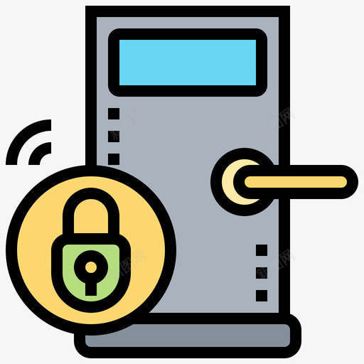 智能锁小工具25线性颜色图标svg_新图网 https://ixintu.com 小工 工具 智能 线性 颜色