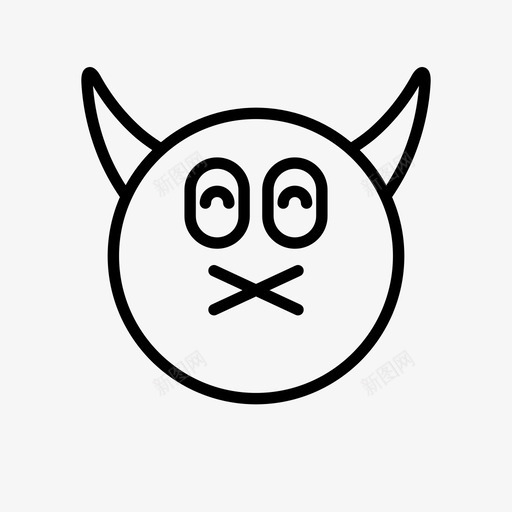 恶魔表情符号号角图标svg_新图网 https://ixintu.com 号角 恶魔 恶魔表情1行 表情符号 静音