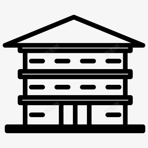 住宅建筑房地产图标svg_新图网 https://ixintu.com 住宅 元素 城市 塔楼 建筑 房地产 粗体 线条