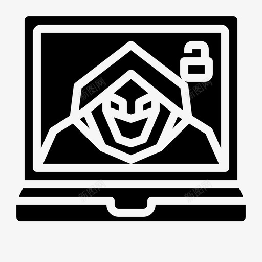 黑客犯罪保安图标svg_新图网 https://ixintu.com 保安 小偷 犯罪 电脑 黑客