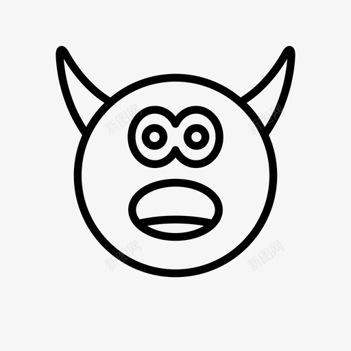 恶魔表情符号角图标svg_新图网 https://ixintu.com 恶魔 恶魔表情1行 表情符号 角