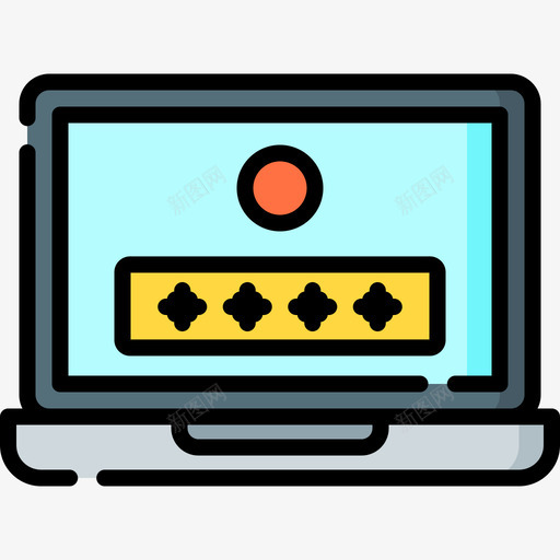 密码保护安全12线颜色图标svg_新图网 https://ixintu.com 保护 安全 密码 颜色