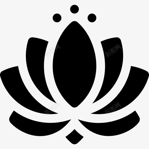 莲花印度17填充图标svg_新图网 https://ixintu.com 印度 填充 莲花