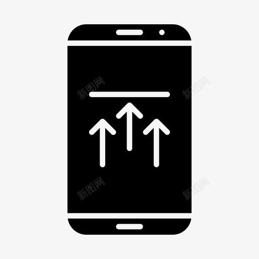 手机升级更新上传图标svg_新图网 https://ixintu.com officesolid 上传 手机升级 更新