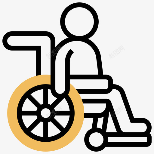 残疾人城市61黄影图标svg_新图网 https://ixintu.com 城市 残疾人 黄影