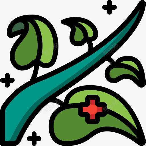 草本植物5线状色素图标svg_新图网 https://ixintu.com 线状 色素 草本植物