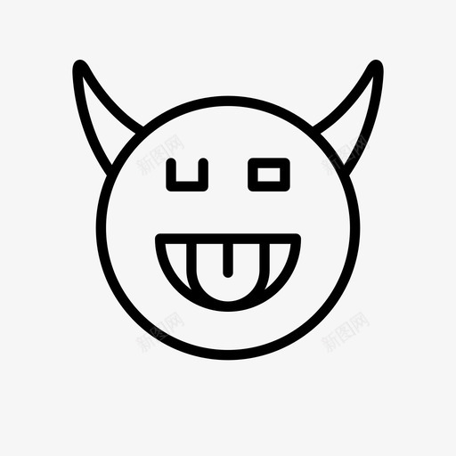魔鬼厚脸皮表情符号图标svg_新图网 https://ixintu.com 1行 厚脸皮 符号 舌头 表情 魔鬼