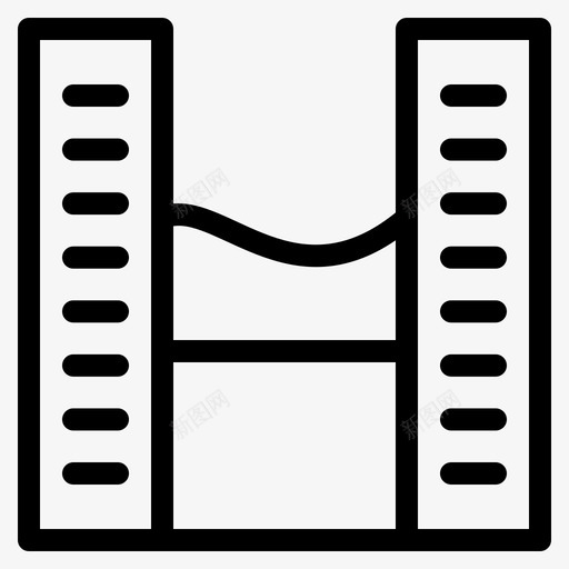 桥梁现代办公空间图标svg_新图网 https://ixintu.com 办公 双塔 建筑 桥梁 现代 空间