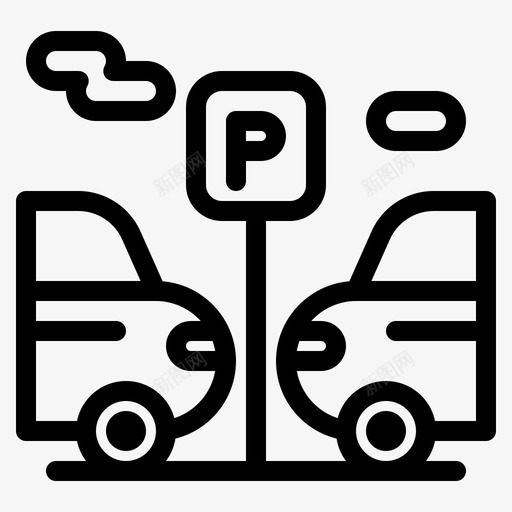 汽车停车场交通工具图标svg_新图网 https://ixintu.com 交通工具 停车场 汽车