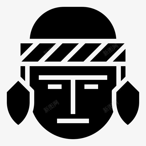 印第安人西部荒野32号填充图标svg_新图网 https://ixintu.com 32号 印第安人 填充 荒野 西部