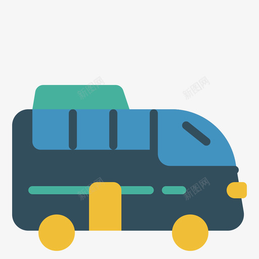 公共汽车旅行254平车图标svg_新图网 https://ixintu.com 公共汽车 平车 旅行254