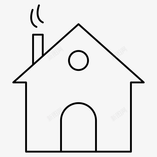 家房子小屋图标svg_新图网 https://ixintu.com 圣诞节 小屋 房地产 房子 细线