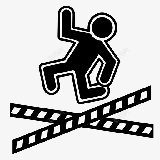 犯罪现场线路磁带图标svg_新图网 https://ixintu.com 公共安全平面图标 犯罪现场 磁带 线路 警察现场