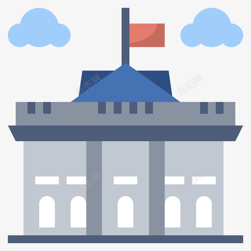 白宫世界地标3公寓图标svg_新图网 https://ixintu.com 世界 公寓 地标 白宫