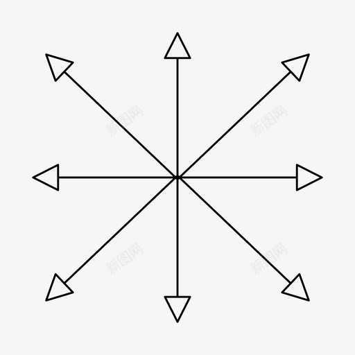 连接箭头中心图标svg_新图网 https://ixintu.com 中心 双头 方向 箭头 细线 连接