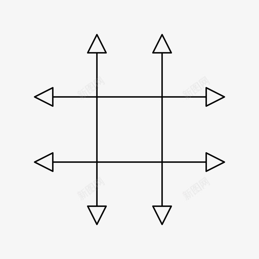 连接箭头方向图标svg_新图网 https://ixintu.com 双头 方向 箭头 细线 连接