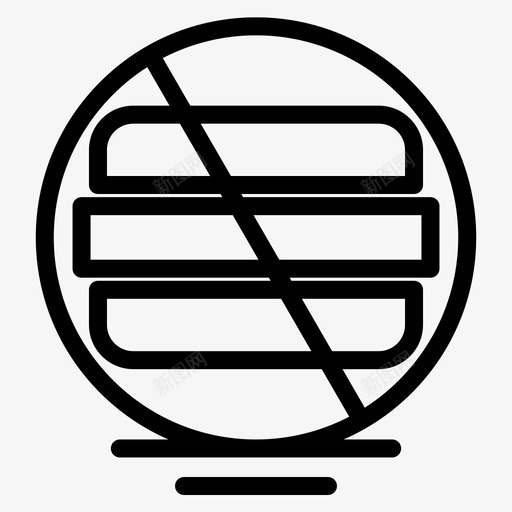 没有食物书健康图标svg_新图网 https://ixintu.com 不吃 不看书 书 健康 医疗 医疗保健加粗线166 没有食物