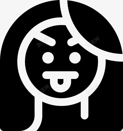 无礼恶作剧舌头图标svg_新图网 https://ixintu.com 不悦 女人 恶作剧 愁容 无礼 满脸 舌头
