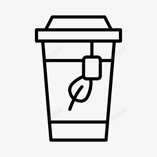 端茶热饮外卖图标svg_新图网 https://ixintu.com 外卖 热饮 端茶 茶行薄