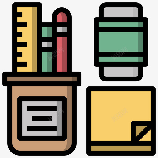 文具学院20线性颜色图标svg_新图网 https://ixintu.com 学院 文具 线性 颜色