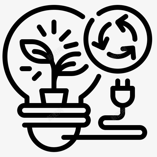 发明生态环境4线性图标svg_新图网 https://ixintu.com 发明 生态环境 线性