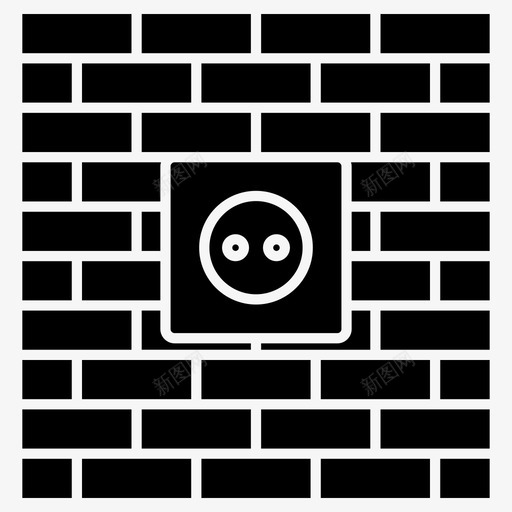 墙砖插座图标svg_新图网 https://ixintu.com 墙 建筑和砌体实心 插座 砖