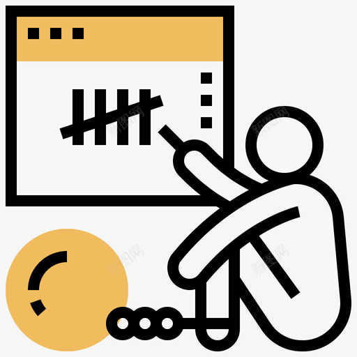 囚犯网络抢劫12黄影图标svg_新图网 https://ixintu.com 囚犯 抢劫 网络 黄影