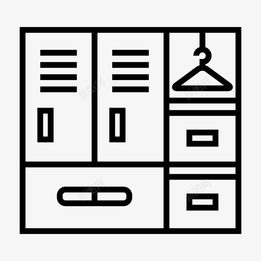 储物柜橱柜壁橱图标svg_新图网 https://ixintu.com 储物柜 壁橱 壁橱系列 家具 橱柜 衣柜