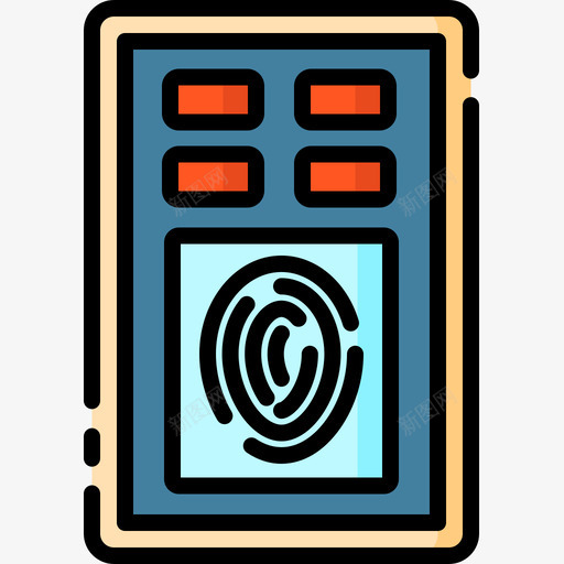 指纹smarthome10线性颜色图标svg_新图网 https://ixintu.com smarthome 指纹 线性 颜色