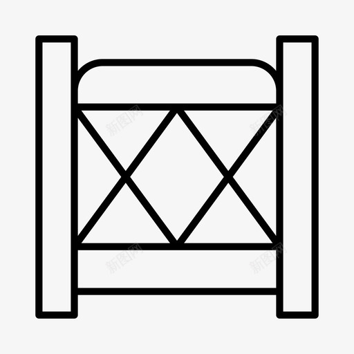 金属门栅栏大门图标svg_新图网 https://ixintu.com 大门 栅栏 金属