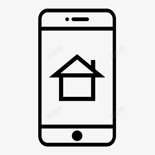 电话家房子图标svg_新图网 https://ixintu.com 家 房子 手机 电话