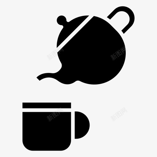 咖啡杯盘子食物图标svg_新图网 https://ixintu.com 厨房 咖啡杯 盘子 食物