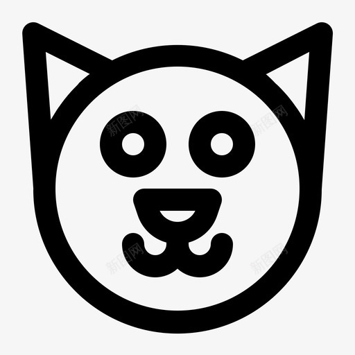 猫动物小猫图标svg_新图网 https://ixintu.com 万圣节排队 动物 宠物 小猫 微笑 猫