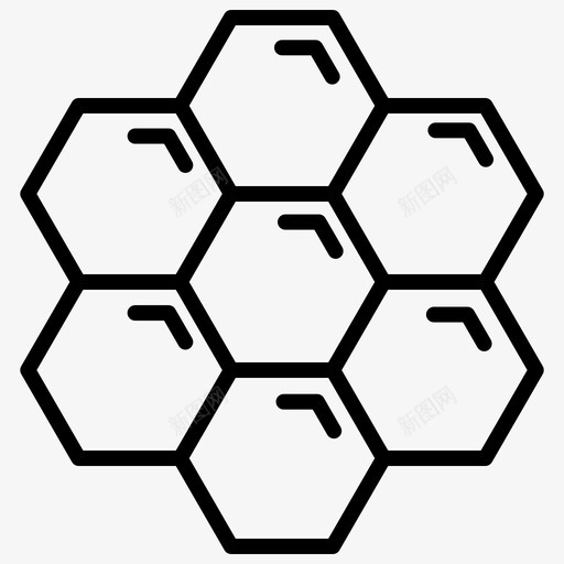 蜂商务六角形图标svg_新图网 https://ixintu.com 六角形 商务 常规 系列 蜂巢 超级市场