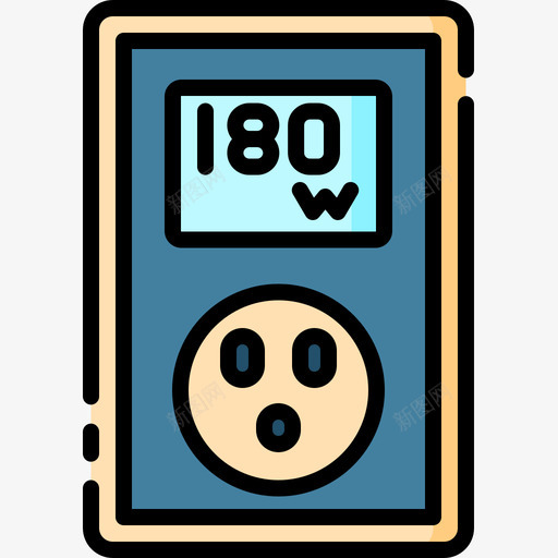 功率计smarthome10线性颜色图标svg_新图网 https://ixintu.com smarthome 功率 线性 颜色