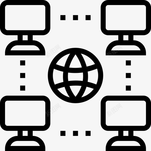 网络办公室133线性图标svg_新图网 https://ixintu.com 办公室133 线性 网络