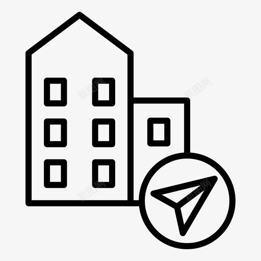 建筑物导航23轮廓图标svg_新图网 https://ixintu.com 导航 建筑物 轮廓