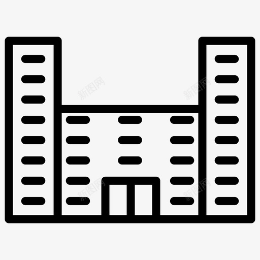 塔楼建筑物城市图标svg_新图网 https://ixintu.com 元素 城市 塔楼 建筑物 房地产 粗体 线条