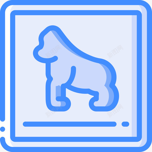大猩猩动物园22蓝色图标svg_新图网 https://ixintu.com 动物园 大猩猩 蓝色
