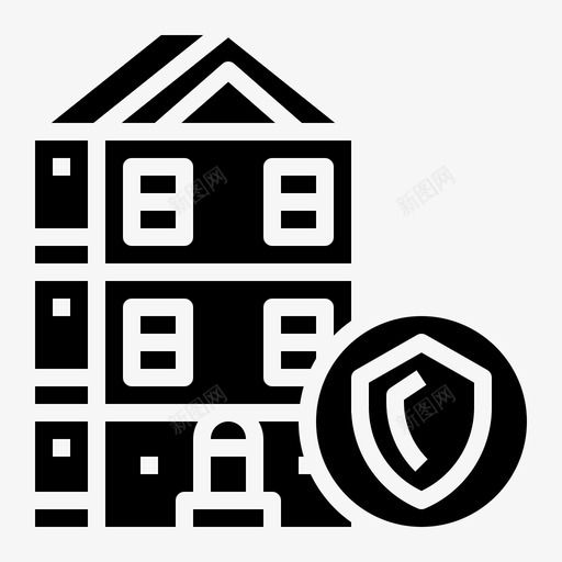 建筑保险61实心图标svg_新图网 https://ixintu.com 保险 实心 建筑