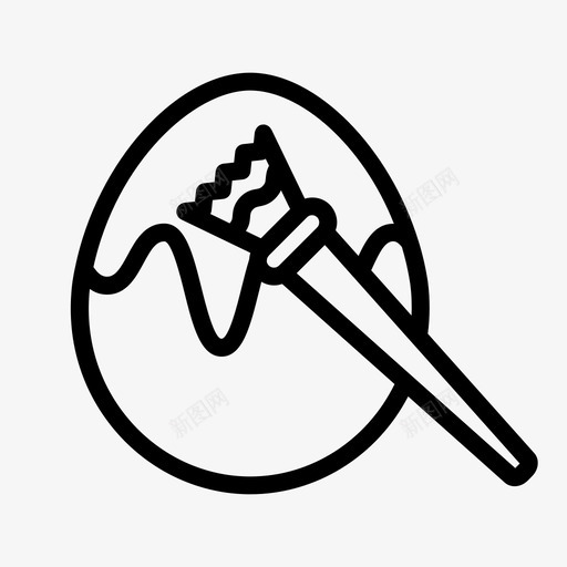 彩蛋装饰毛笔绘画图标svg_新图网 https://ixintu.com 复活节 复活节轮廓 彩绘 彩蛋装饰 毛笔 绘画