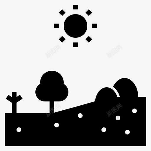 荒野干旱荒地图标svg_新图网 https://ixintu.com 可持续森林管理雕文 干旱 无水 荒地 荒野