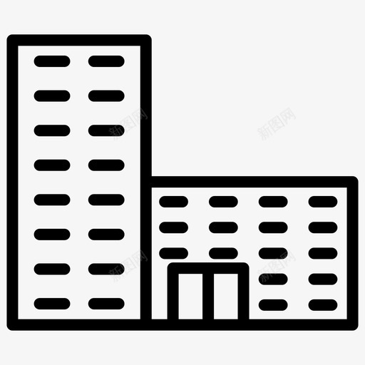 建筑城市办公室图标svg_新图网 https://ixintu.com 办公室 城市 城市元素加粗线条集134 塔楼 建筑