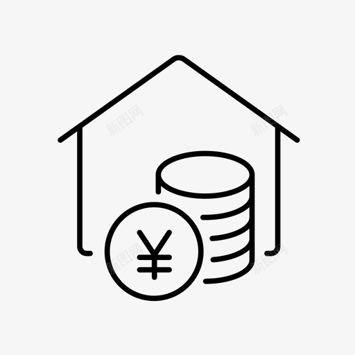 按揭人民币不动产图标svg_新图网 https://ixintu.com 一些 不动产 人民币 图标 按揭 租金