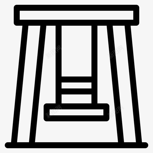 秋千孩子们公园图标svg_新图网 https://ixintu.com 公园 孩子们 建筑物 秋千